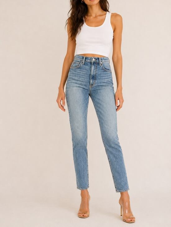 SLVRLAKE Denim - SLVRLAKE Beatnik High Rise Straight Jeans Medium Wash Size 26 Minimalist